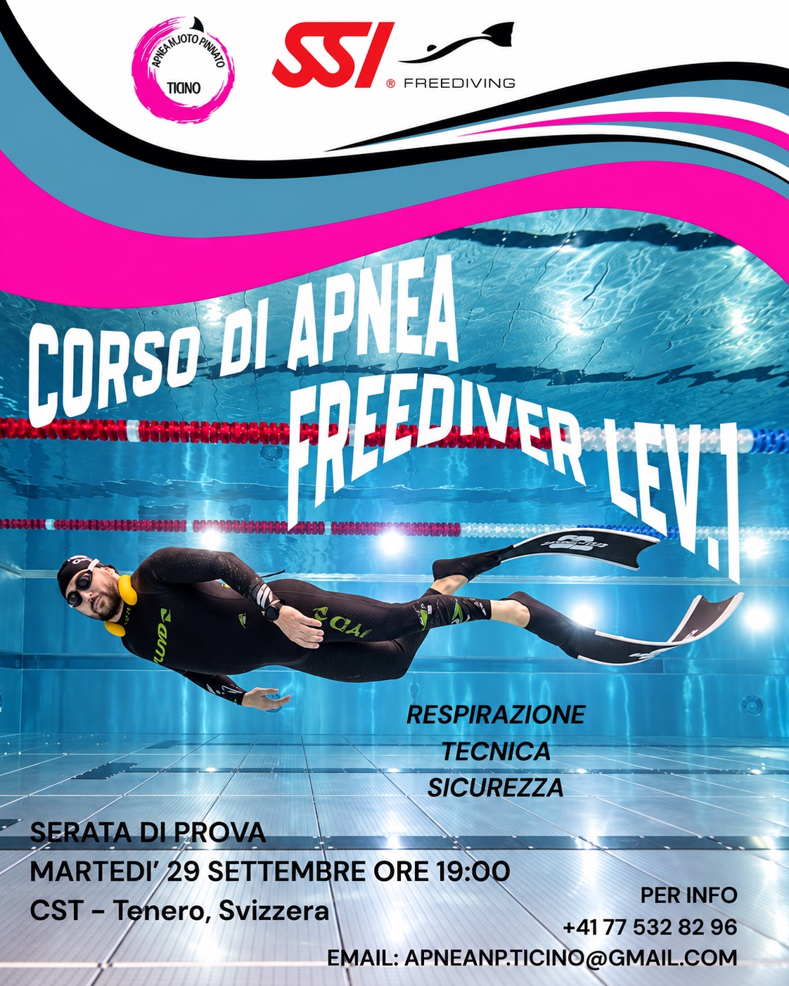 Locandina Corso di Apnea Freediver Lev. 1 - Serata di prova